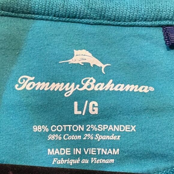 TOMMY BAHAMA Tobago Bay Half Zip Teal Blue Men’s Size Large - Picture 6 of 7